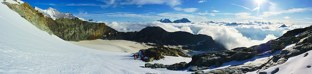 Panorama northwards across the glacier