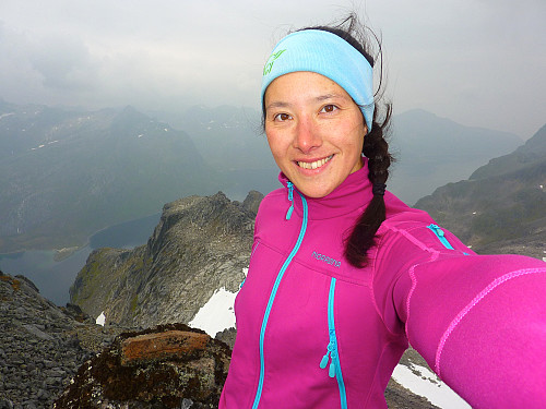 Selfie-en på toppen (siden det var ingen andre som kunne ta det for meg!)