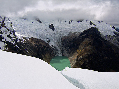 View from the glacier above moraine camp