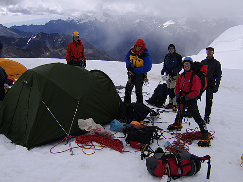 Group gathering at high camp (ca. 5450m)