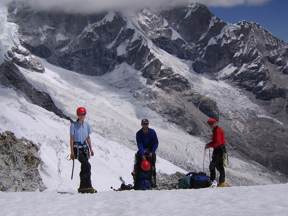 Myself (left) and the Austrians we met on our way to high camp