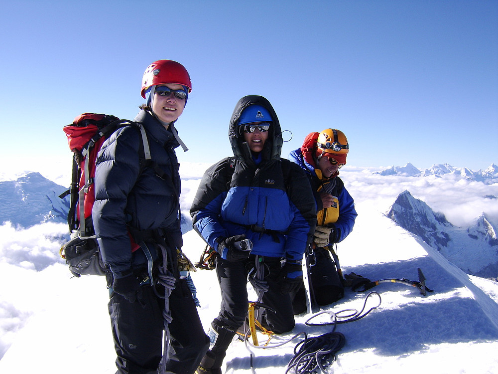 Summit team photo (actually taken by Simon) - from left to right are myself, Jan and Richard