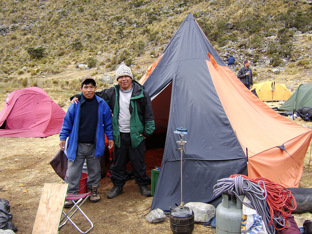 Our cook team - Pelayo and Elias at the base camp