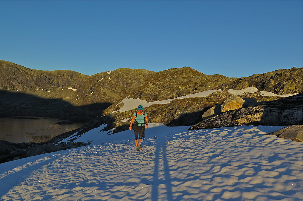 Ennå en god del snøfelt oppi ca 900-1000 m høyde