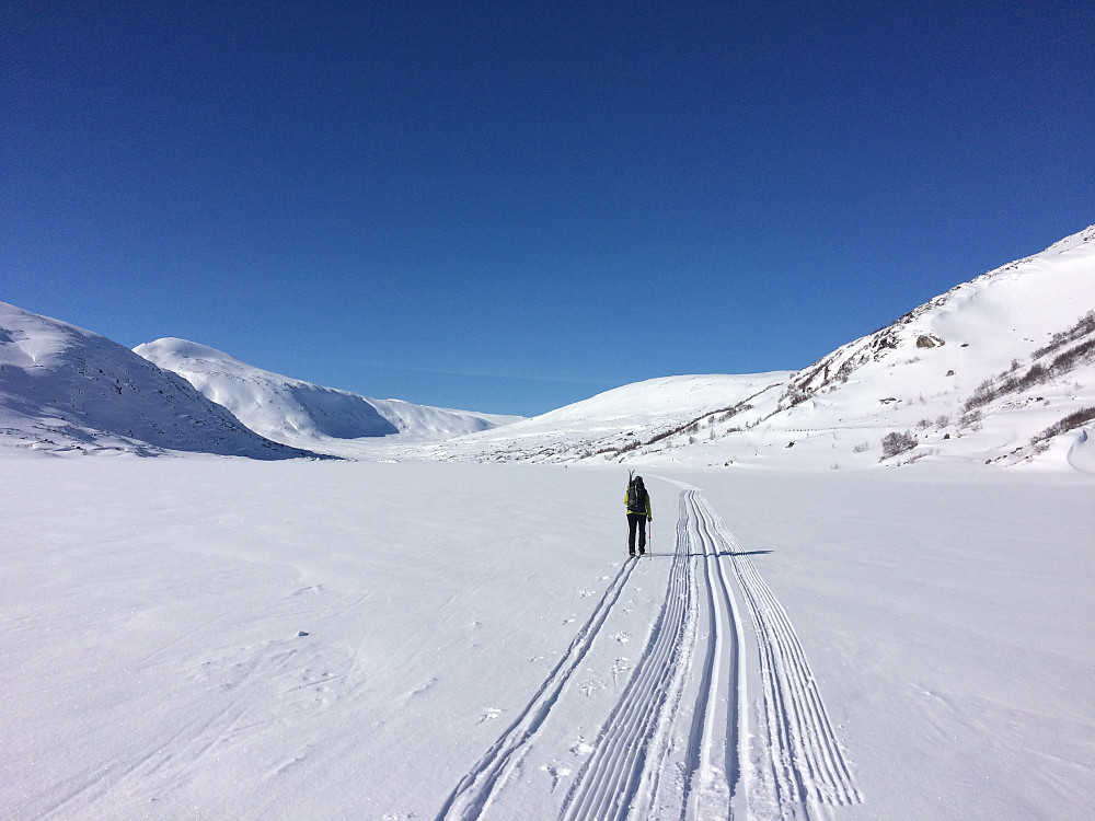Heilstuguvatnet innover langs Gamle Strynefjellsveien