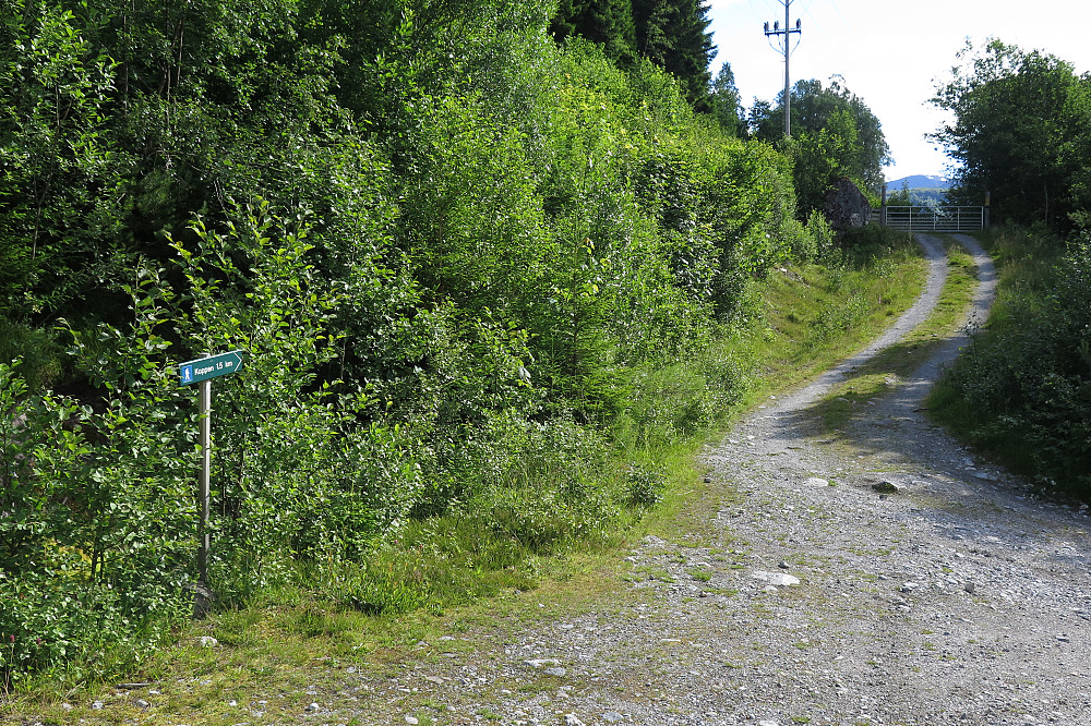 Fra Parkering i Hjorthol i Velledalen, stistart mot Koppen