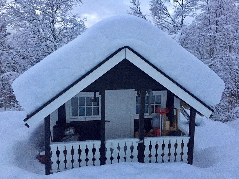 En del snø på taket ....