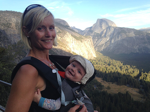 Fra øvre del av stien mot Yosemite Valley og Half Dome