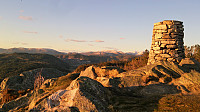 The cairn at Ramberget in the sunset