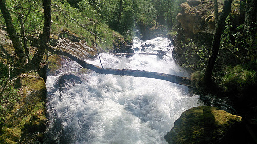 The size of the river at the descent