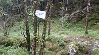 Start of the marked trail to Sveåsen