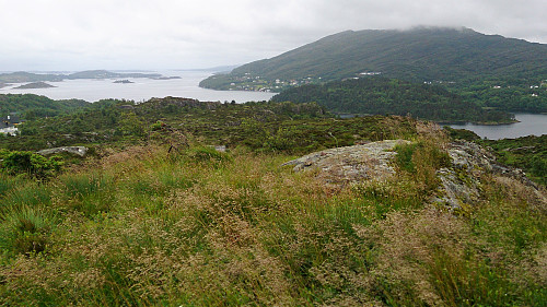 The summit of Ebbesvikfjellet. Pyttane/Liatårnet in the background.