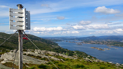 View from Haganesfjellet towards Bergen. Lyderhorn being the most prominent peak.