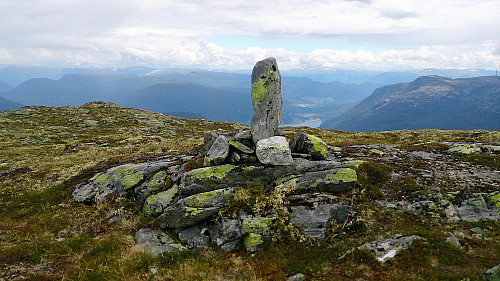 Cairn at the second highest point at Skriki