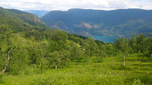 Towards Hyllsete from the descent from Kjørkhovden