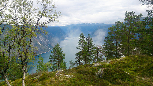 Årdalsfjorden from the cairn at Søre Gråbrørne