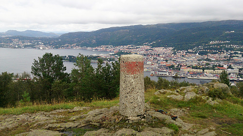 Trig marker north of Damsgårdsfjellet