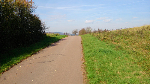 Getting close to Dagstuhl. Looking back at the road.