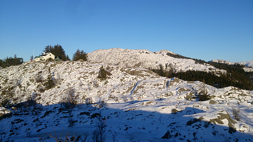 View from the trig marker at Søre Midtfjellet. Blåmanen in the background.