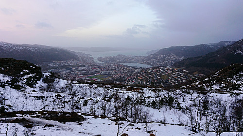 Bergen city center from Orrehaugane