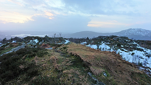 View from Orrehaugane. Gullsteinen and Løvstakken in the background.