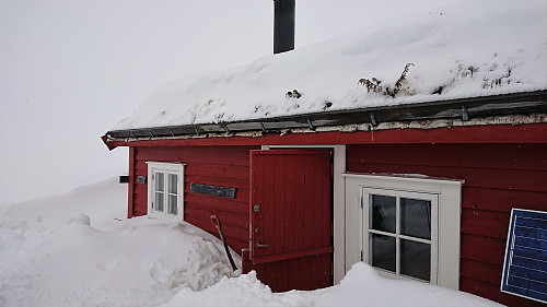 Arriving at Grøssete in very poor visibility