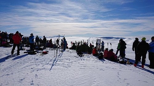 Barbecue at Britabu. Høgehaug in the background.