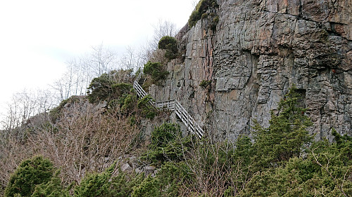 Looking back at the staircase down to Kjereidet