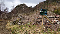 Trailhead red trail to Rødsfjellet