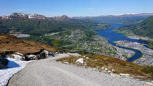 Looking back at the steep ascent