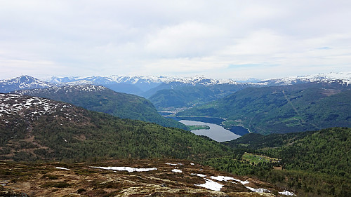View towards Helgasete, Dal and Barsnesfjorden from the descent