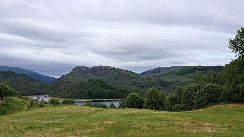 Myrdalsvatnet and surrounding mountains seen from Myrdal