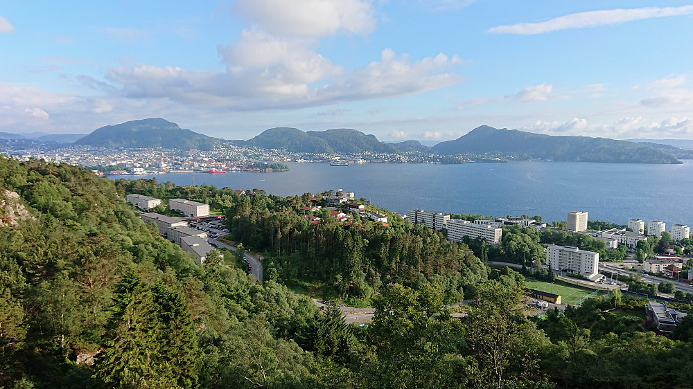 View towards the city center from the trail across Ørneberget
