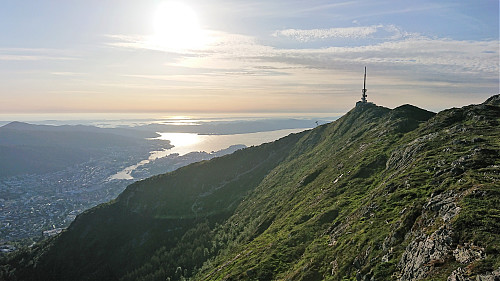 Looking back at Ulriksbanen from the descent