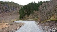 The gravel road ends
