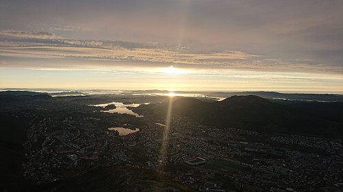 View southwest from the upper station of Ulriksbanen