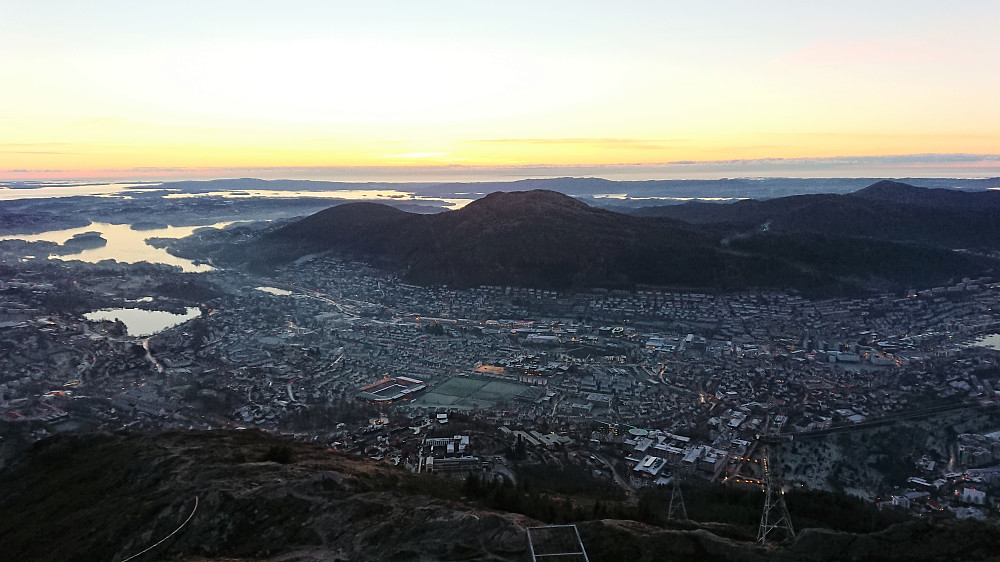 View from the upper station of Ulriksbanen
