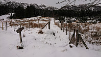 Marked trail along the fence