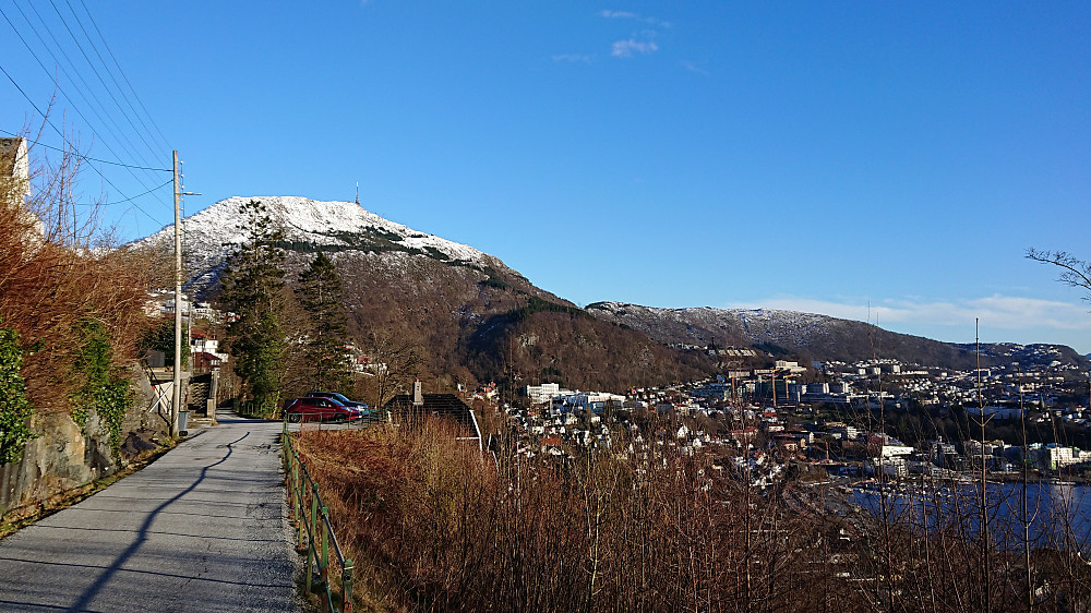 Looking back at Ulriken from Fjellveien