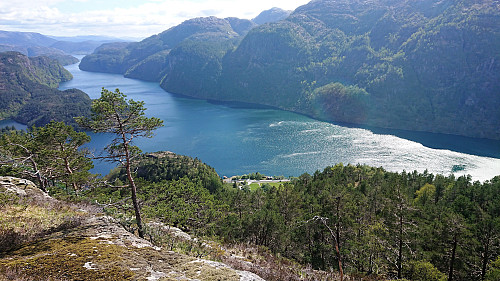 Looking down at the start/end of the hike at Store-Aurdal