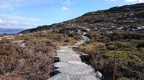 Looking back at parts of the impressive stone steps