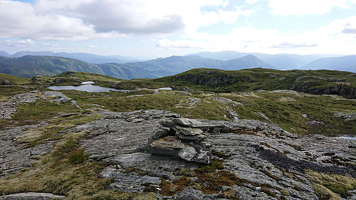 The western peak at Bjørnafjellet.  View south.