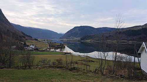 Towards Sogndal from the start of the hike