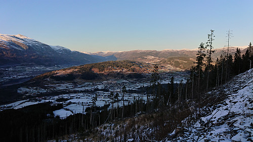 Towards Storåsen (i.e. Andershovden) from the road north of Sonvesåsen