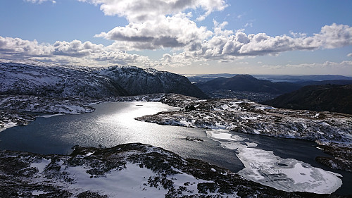 Langelivatnet with Ulriken and Løvstakken in the background