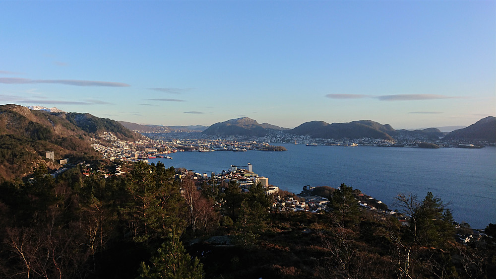 View towards the city center from Ørneberget