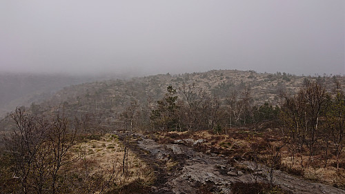 Snow storm at the start of the descent. In mid May!