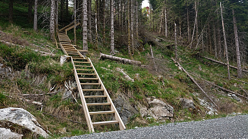 The stairs up to Kramboden in the process of being renovated