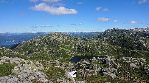 Burlifjellet (left) and Solafjellet (right) from Fossabotnsnakkane