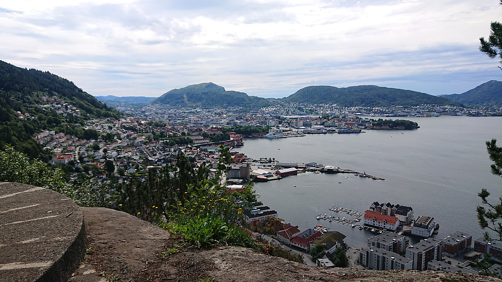 View towards the city center from the top of Permisjonsstien